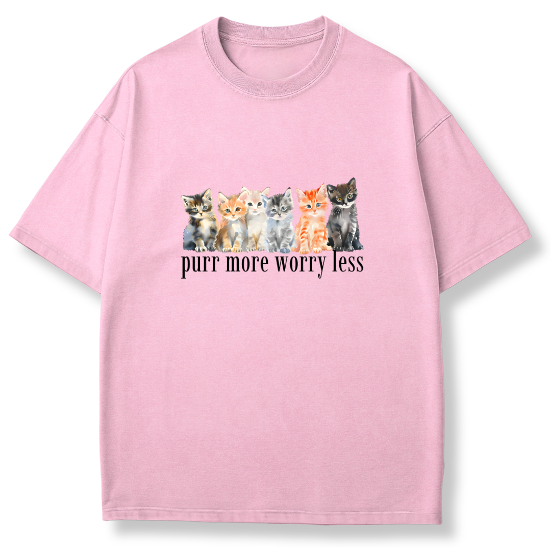 Purr More Worry Less Cat T-shirt