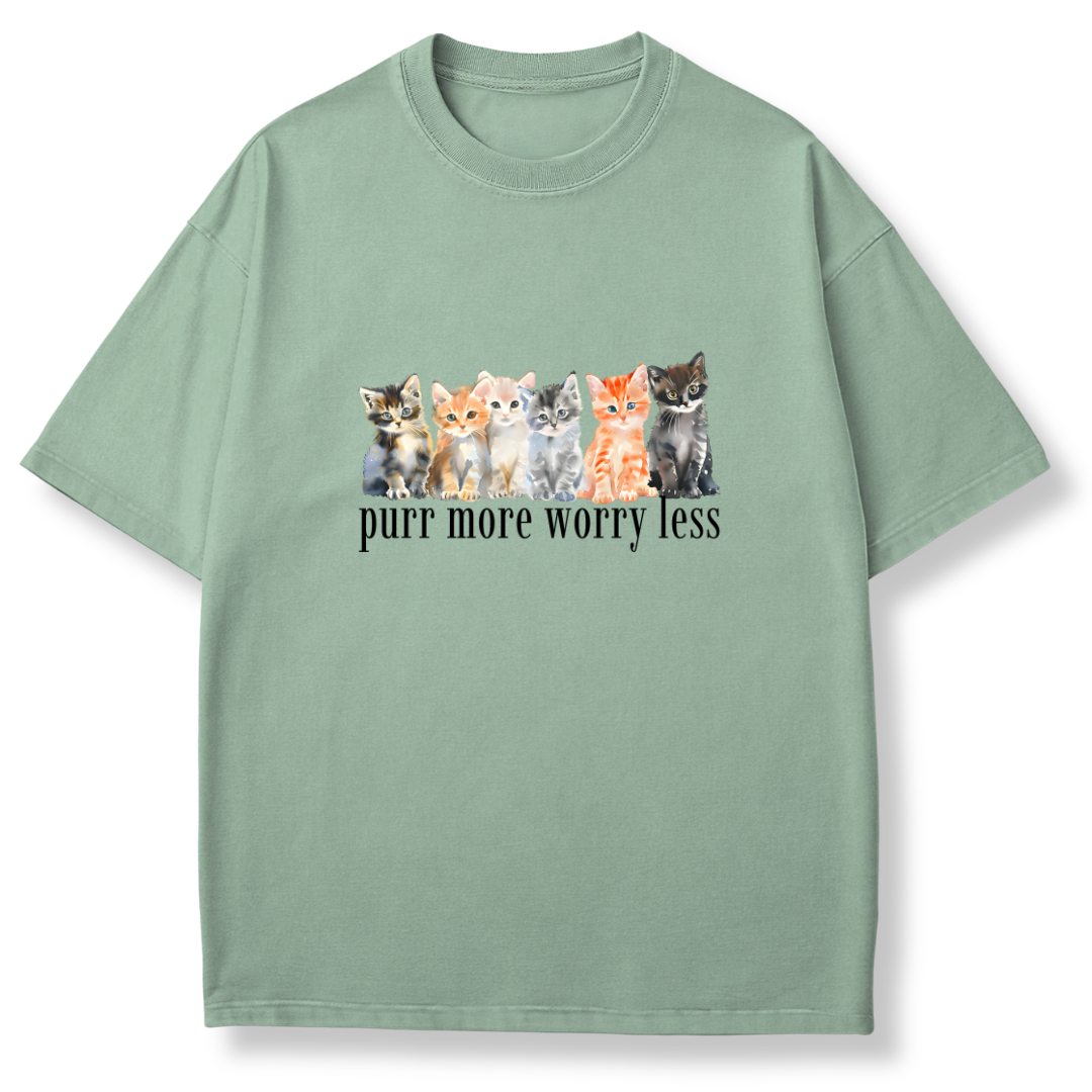 Purr More Worry Less Cat T-shirt